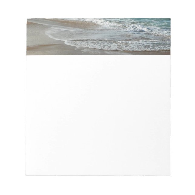 Waves Lapping on the Beach Turquoise Blue Ocean Notepad (Front)
