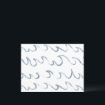 Waves Minimal Abstract Hand Drawn Sea Pattern    Postcard<br><div class="desc">Minimalist waves simple acrylic waves,  sea line art in muted blue colour,  scandinavian design. Minimalistic nautical simple scandi hand drawn blue waves lina art sea lover pattern.</div>