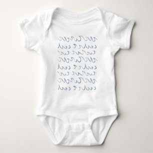 Waves Minimal Abstract Hand Drawn Sea Pattern Swim Baby Bodysuit