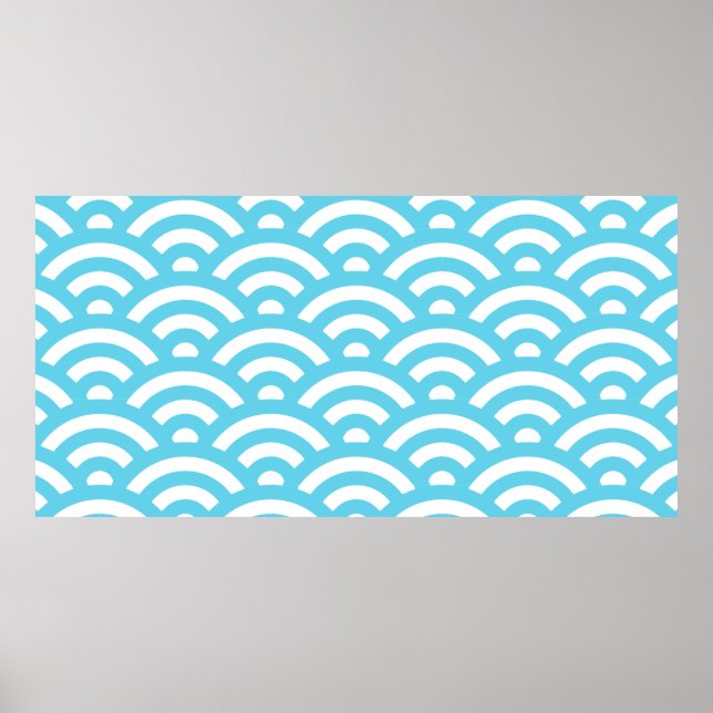 Waves ocean blue texture poster (Front)