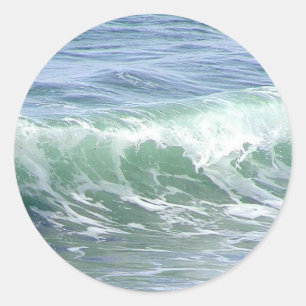 Waves Ocean Foam Water Classic Round Sticker