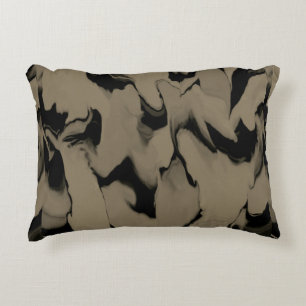 Waves of Black and Brown Accent Pillow