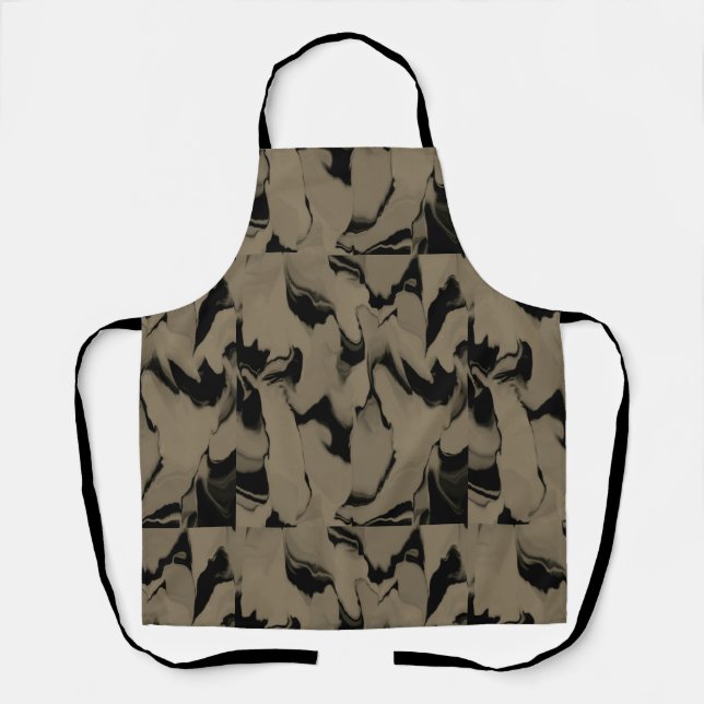 Waves of Black and Brown Apron (Front)
