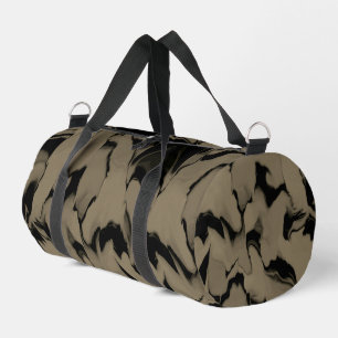 Waves of Black and Brown Duffle Bag