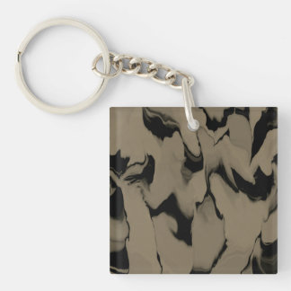 Waves of Black and Brown Keychain