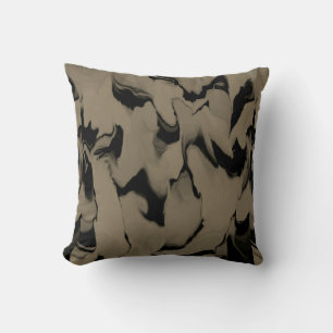 Waves of Black and Brown Throw Pillow