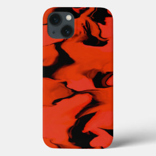 Waves of Black and Red Sumo Design iPhone 13 Case