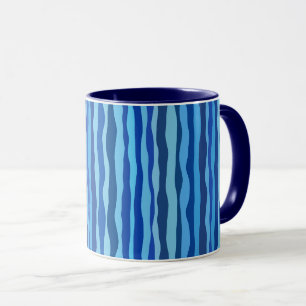 Waves of Blue Cyan Navy Cobalt Sky Blue Mug
