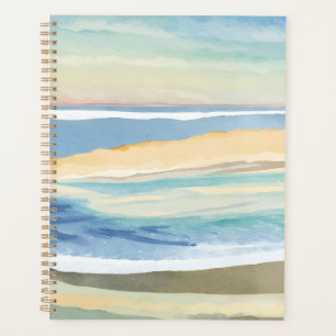 Waves of Blue   Ocean Shore Beach Watercolor Planner