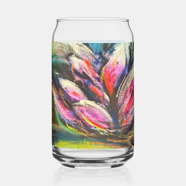 Waves of calm blooming can glass (Back)