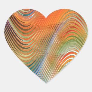 Waves of Colour Heart Sticker