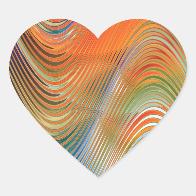 Waves of Colour Heart Sticker (Front)