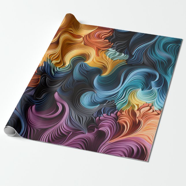 Waves of Colour Wrapping Paper (Unrolled)