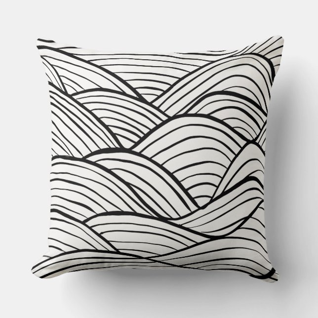 Waves of Elegance Throw Pillow (Front)