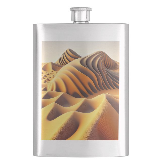 Waves of Gold Hip Flask (Front)