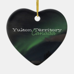 Waves of Green Light; Yukon Territory Souvenir Ceramic Ornament