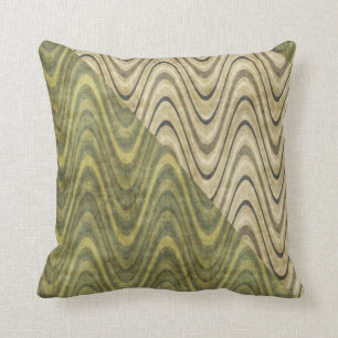 Waves of Green Throw Pillow