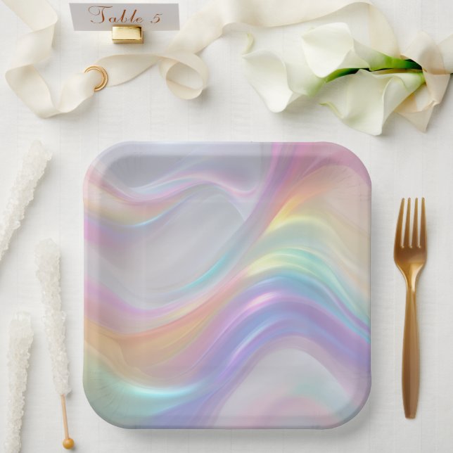 Waves of Light Paper Plate (Wedding)