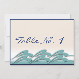 Waves of Love Navy Wedding Table Number