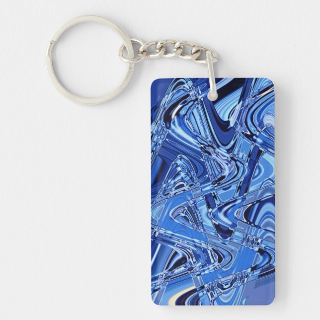 waves of roads in blue keychain (Front)