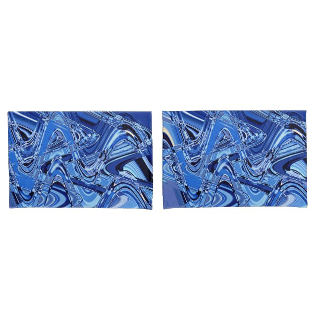 waves of roads in blue pillowcase (Front-Set)