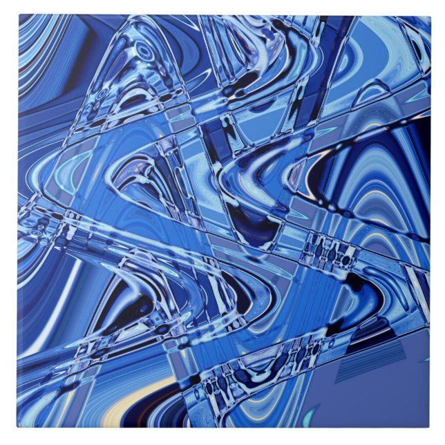 waves of roads in blue tile (Front)