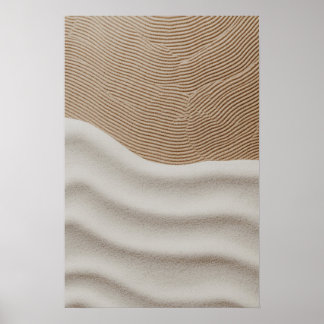 Waves of Serenity – Minimalist Sand Pattern Poster