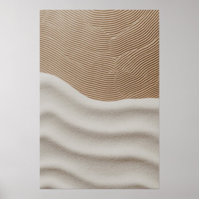 Waves of Serenity – Minimalist Sand Pattern Poster (Front)