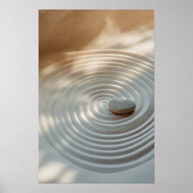 Waves of Serenity – Minimalist Sand Pattern Poster (Front)