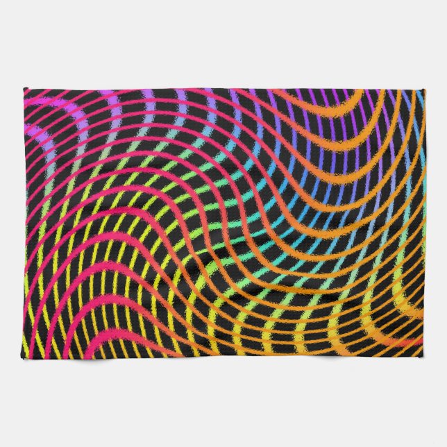 Waves of Sunset Abstract Artsy Towel (Horizontal)