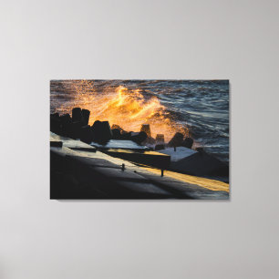 Waves of  Sunset Gold Canvas Print