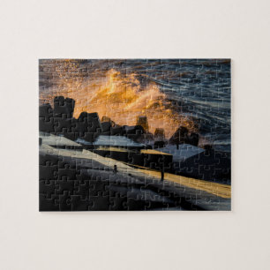Waves of  Sunset Gold Jigsaw Puzzle