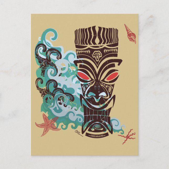 Waves of TIki Postcard (Front)