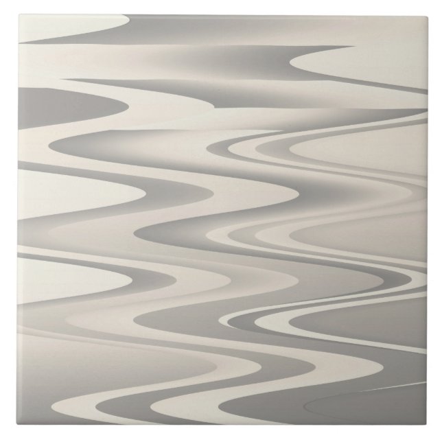 Waves of white shades texture tile (Front)