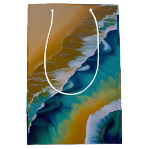 Waves on a Sandy beach  Medium Gift Bag