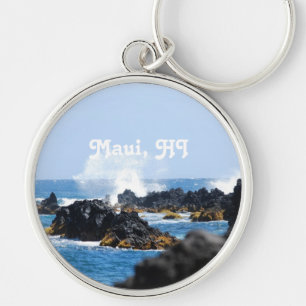 Waves on Maui Coast Keychain