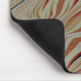 Waves on mixed base in greyish ochre orange brown  mouse pad