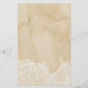 Waves on Parchment Stationery