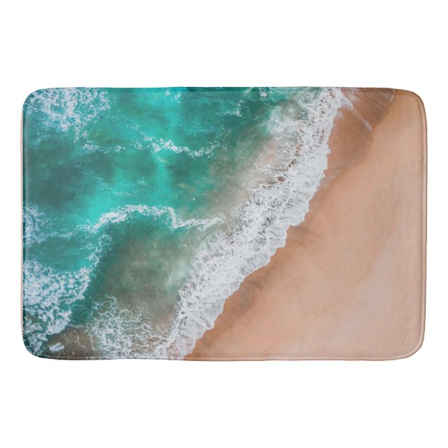 Waves on Sandy Beach  Bath Mat (Front)
