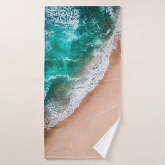 Waves on Sandy Beach  Bath Towel Set (Bath Towel)