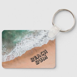 Waves on Sandy Beach Beach Bum Keychain