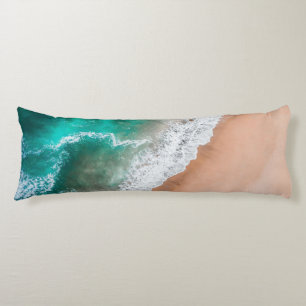 Waves on Sandy Beach  Body Pillow