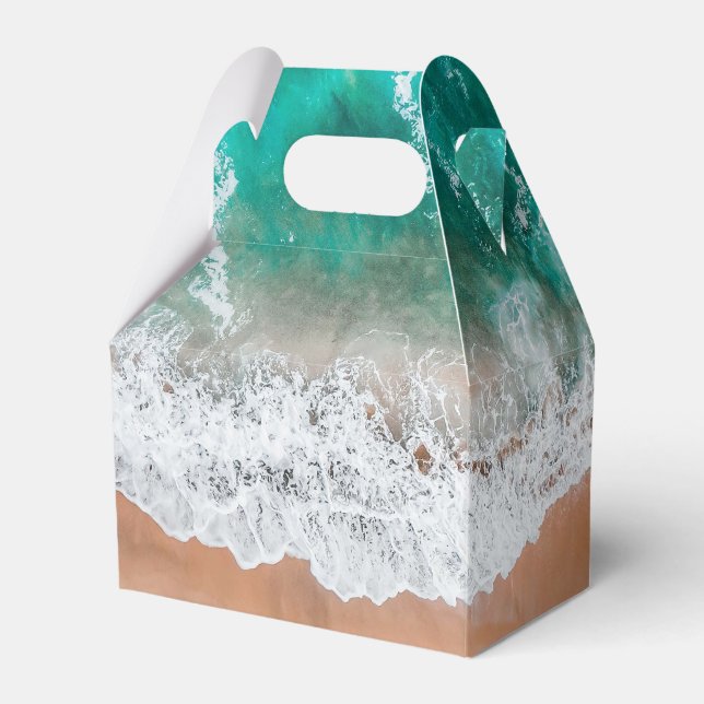 Waves on Sandy Beach  Favor Box (Front Side)