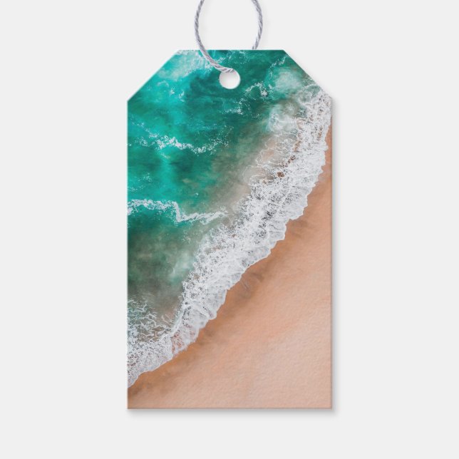 Waves on Sandy Beach  Gift Tags (Front)