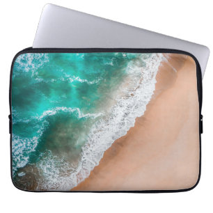 Waves on Sandy Beach Laptop Sleeve