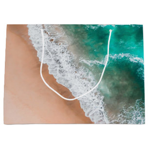 Waves on Sandy Beach Large Gift Bag