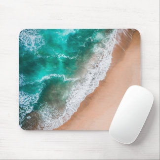 Waves on Sandy Beach Mouse Pad