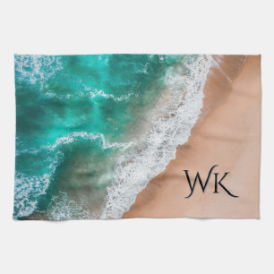 Waves on Sandy Beach Personal Kitchen Towel