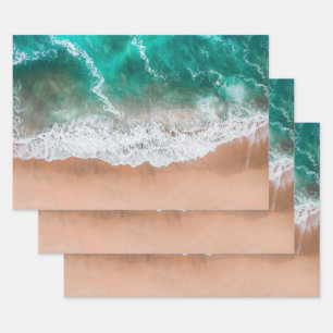 Waves on Sandy Beach  Wrapping Paper Sheet
