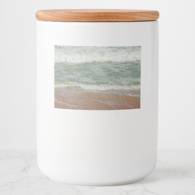 Waves On the Beach Tropical Image Food Label (Front)
